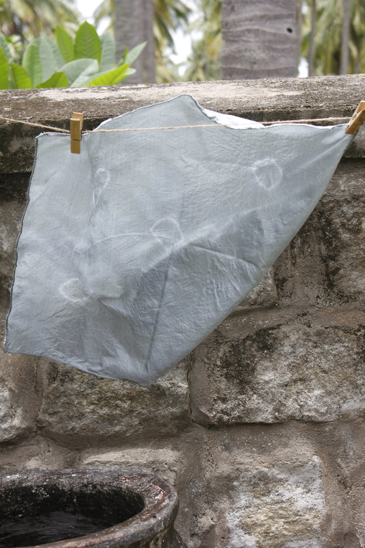 Winter morning - Tie and dye pattern silk bandana