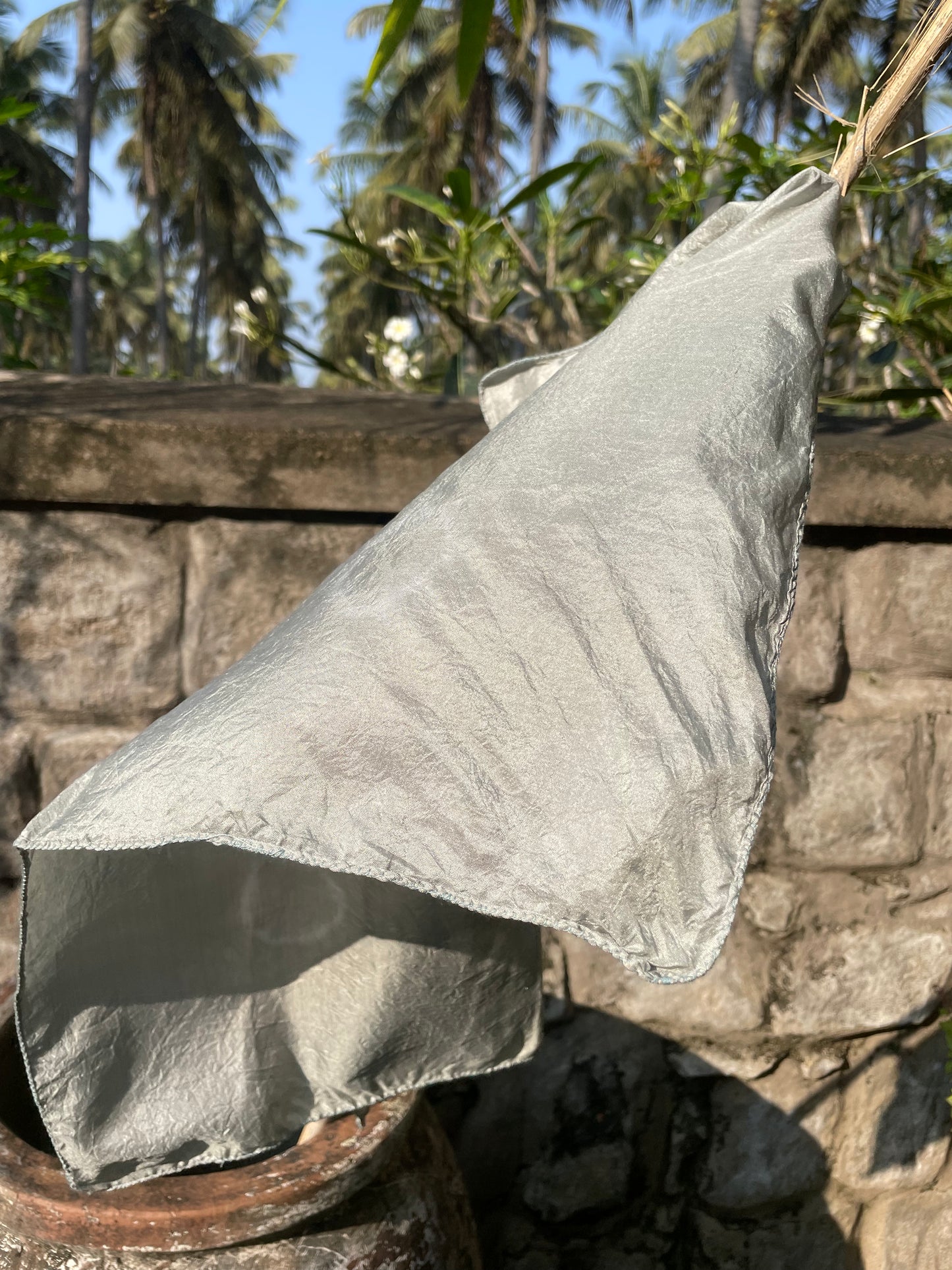 Winter morning -  Tie and dye pattern silk bandana